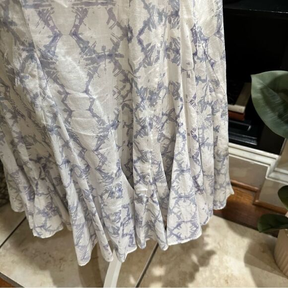 Rebecca Taylor Tie-dye Print Poplin V-Neck Dress Frost Size 6 - Picture 12 of 14